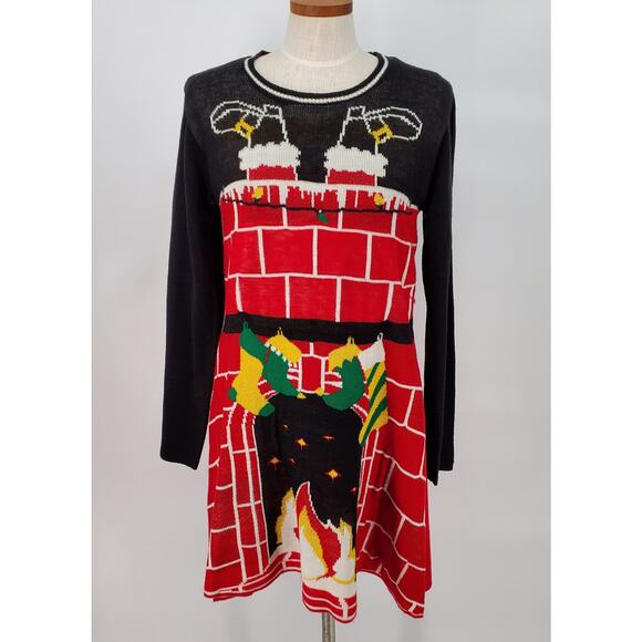 Born Famous Womens XL Christmas Sweater Dress Lights Up Pre-Owned‎ - Picture 1 of 9